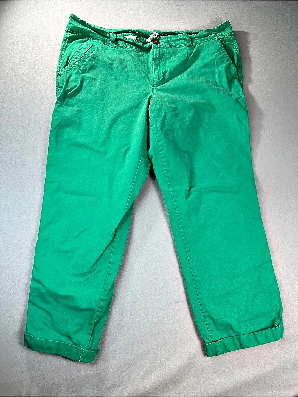 Vintage Old Navy Kelly Green Straight Leg Capri Pants Waist 14